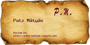 Patz Mátyás névjegykártya